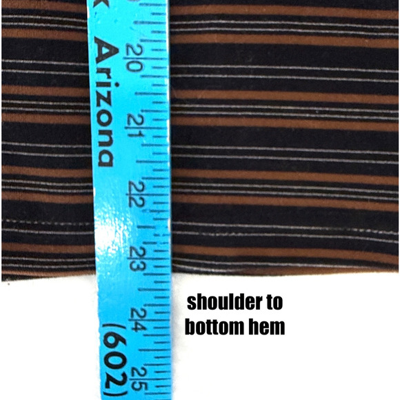 Kitty Hawk Vivian Wang Top Women's L Vintage Fall Striped Velvet Mock Neck 90s - Picture 7 of 7